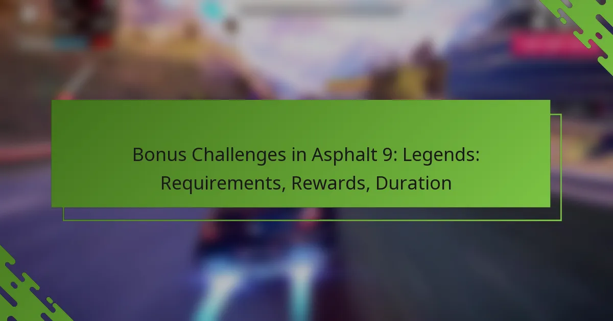 Bonus Challenges in Asphalt 9: Legends: Requirements, Rewards, Duration