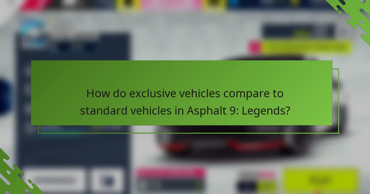 How do exclusive vehicles compare to standard vehicles in Asphalt 9: Legends?