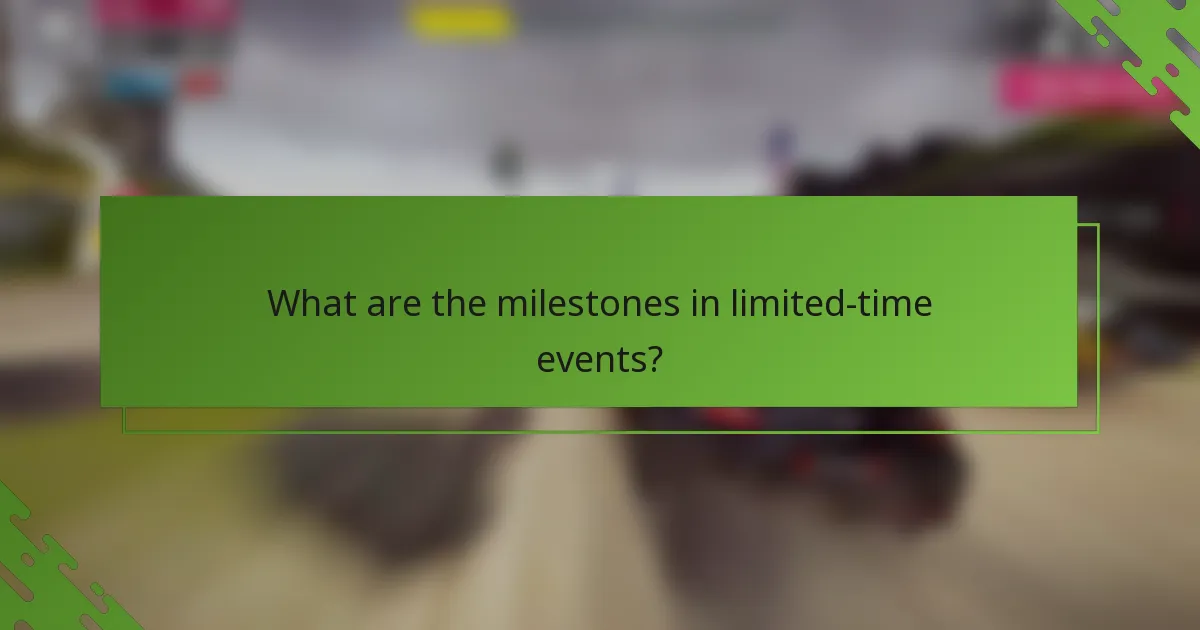 What are the milestones in limited-time events?