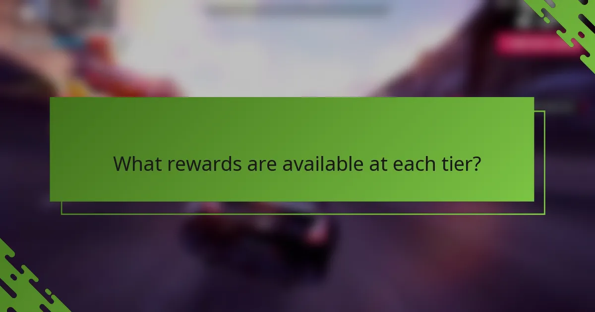 What rewards are available at each tier?
